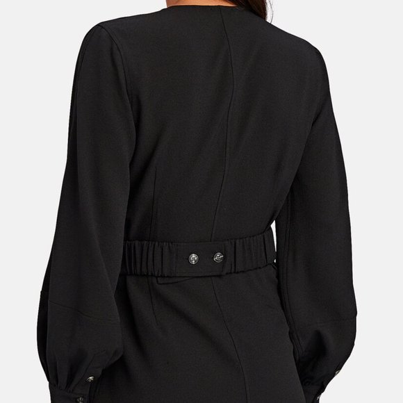 Ganni NWT Crepe Black wrap dress Size 36 US Small - Picture 5 of 11